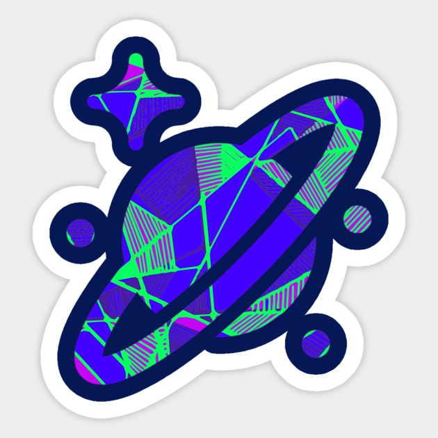 Planet galaxy space design geometric Sticker by carolsalazar